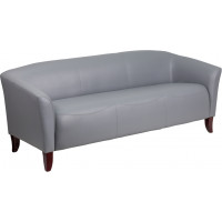 Flash Furniture 111-3-GY-GG Hercules Imperial Series Leather Sofa in Grey
